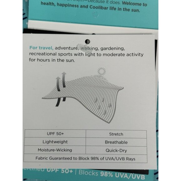 NWT Coolibar Erodym LS Golf Polo Shirt Mens 2XL Teal Graphic AOP Stretch UPF 50+ - Picture 9 of 15